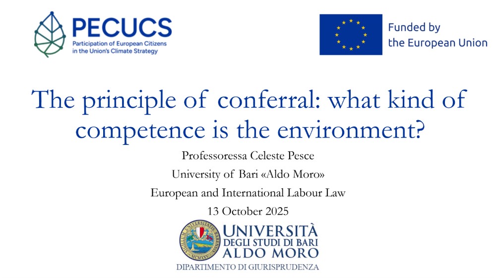 The principle of conferral: what kind of competence is the environment?