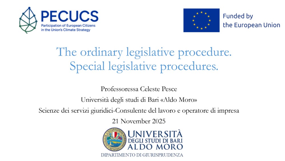 The ordinary legislative procedure. Special legislative procedures.