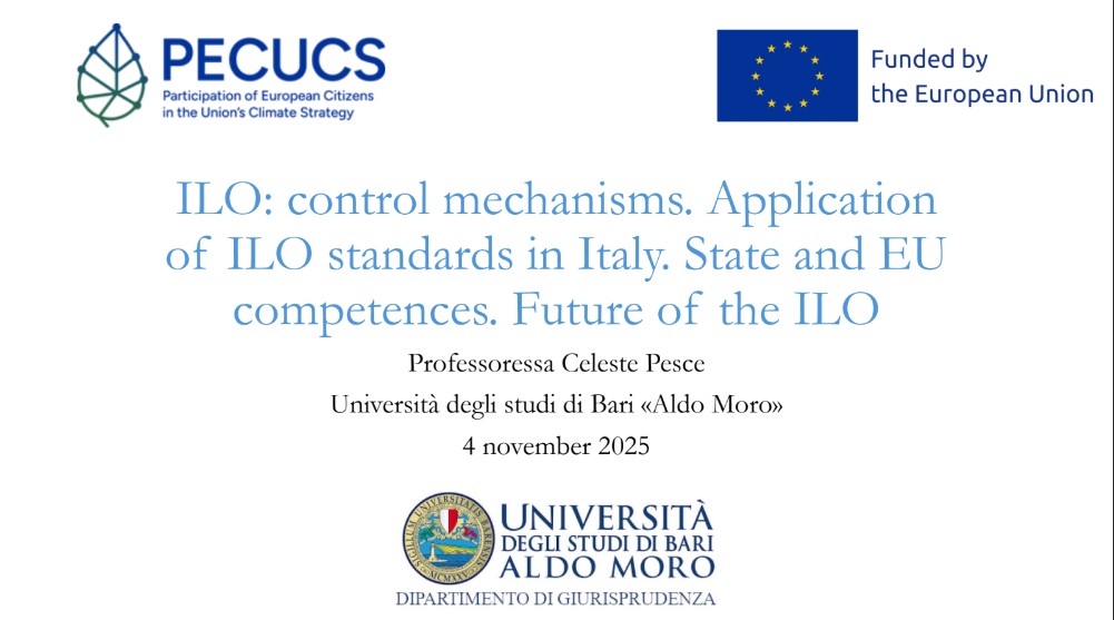 ILO: control mechanisms. Application of ILO standards in Italy. State and EU  competences. Future of the ILO