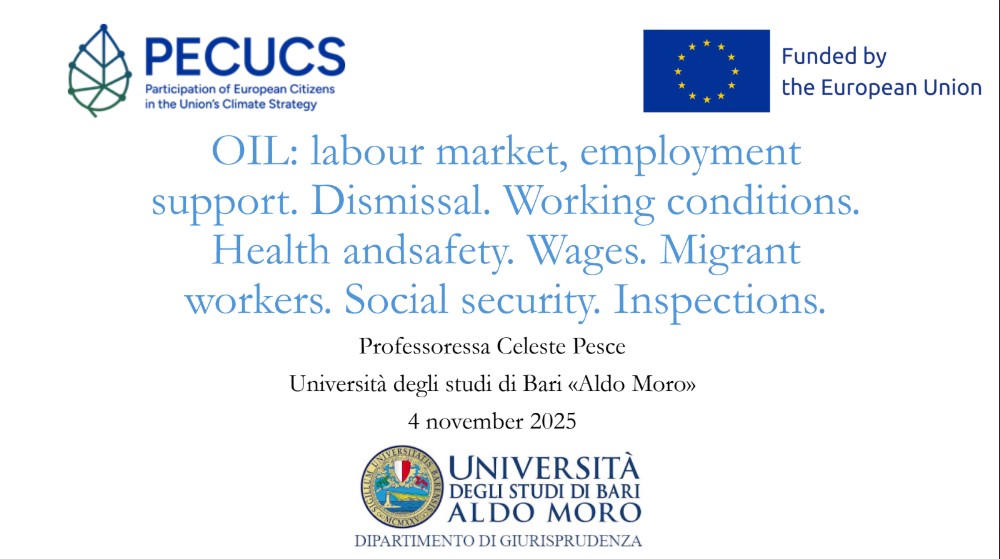 OIL: labour market, employment  support. Dismissal. Working conditions.  Health and safety. Wages. Migrant workers. Social security. Inspections.