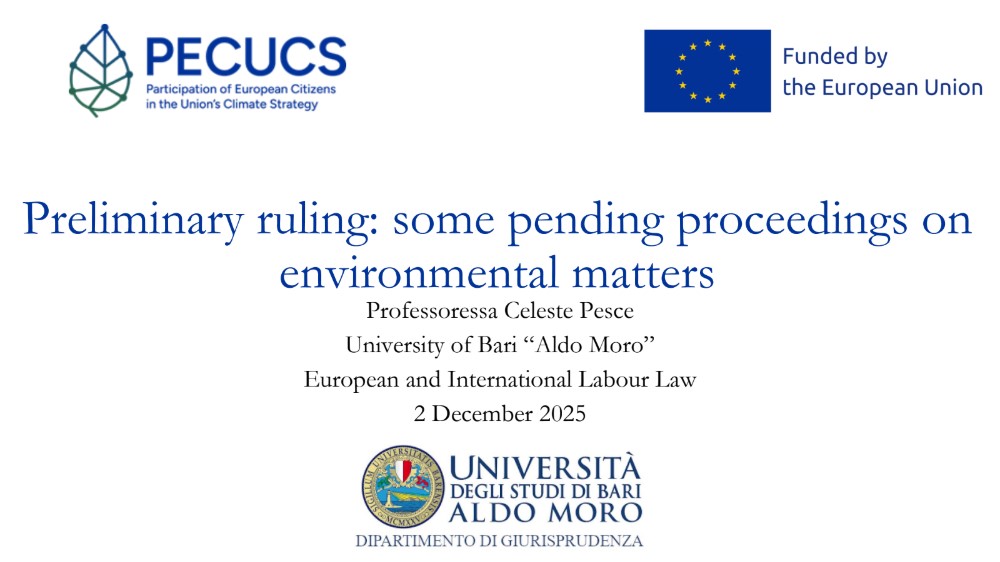 Preliminary ruling: some pending proceedings on  environmental matters